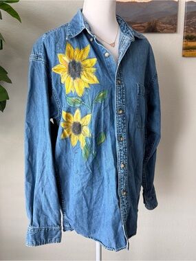 Topia Denim Shirt with White Trim Accents